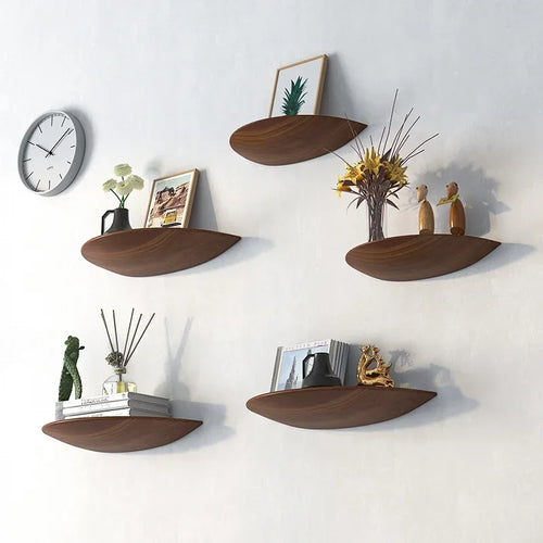 1PC Semicircle Wooden Wall Shelf Background Wall Hanging Projector Display Stand Suspension Home Decoration Storage Organization (Copy)
