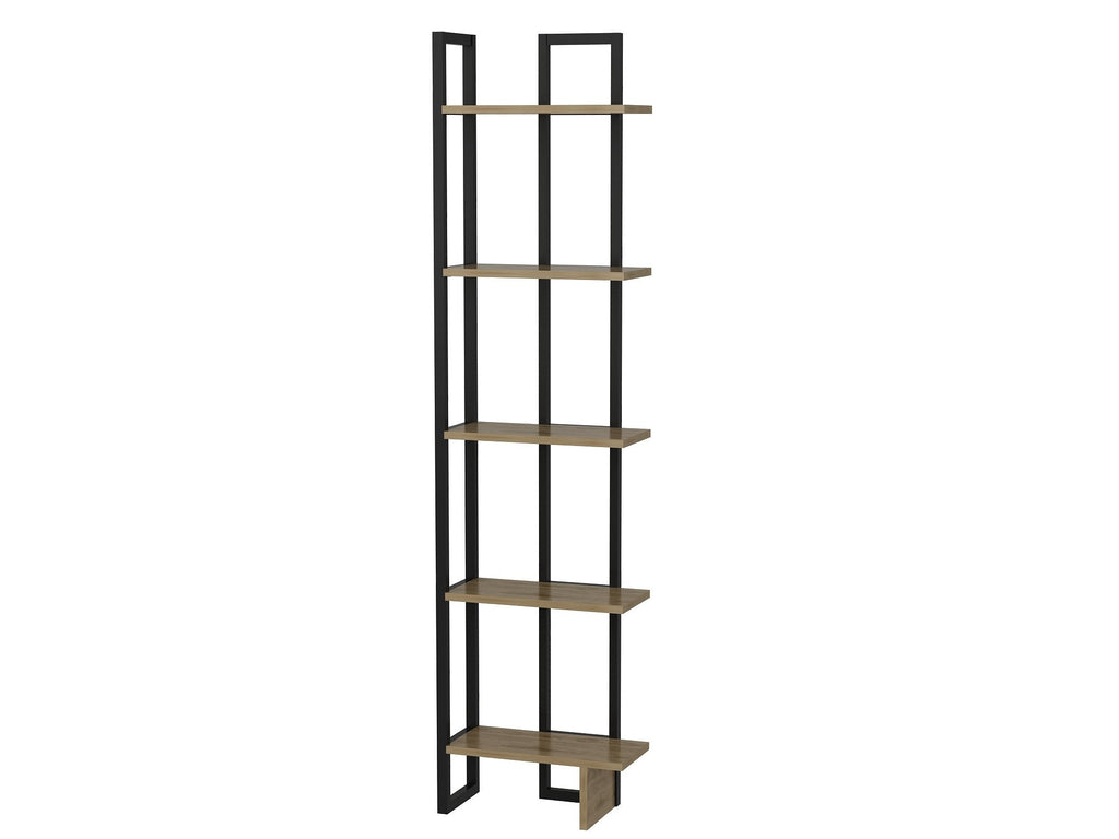 Alice 71" Tall Metal Manufactured Wood Bookcase | Corner Bookcase