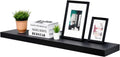 48 Inch Black Mission Floating Shelves for Wall, Bathroom Wall Mount Shelves, Wood Modern Display Shelves, Book Shelves,For Bedroom,Living Room and Kitchen