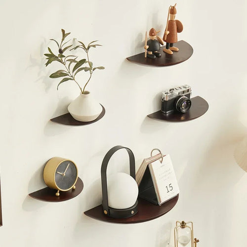1PC Semicircle Wooden Wall Shelf Background Wall Hanging Projector Display Stand Suspension Home Decoration Storage Organization (Copy)