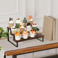 Wooden Display Riser Stand, Tiered Perfume and Cologne Organizer Stand, 3 Tier Spice Rack Organizer, Rustic Display Shelf for Candles (3 Tier)
