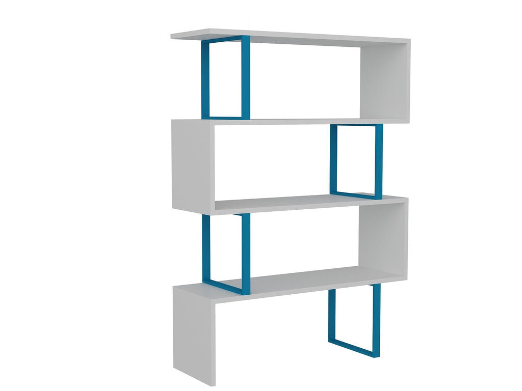 Adriana 49" Tall Metal Manufactured Wood Geometric Bookcase